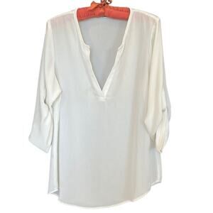 Collective Concepts 3/4 Sleeve Classic White Blouse